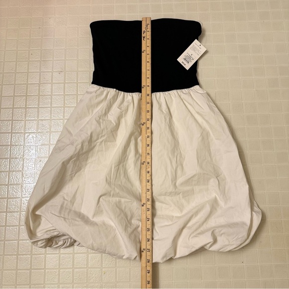 Women's Tube Bubble Mini A-Line Dress - A New Day Black/Cream Size S - Picture 4 of 6